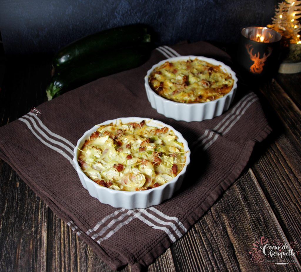 Gratin de courgettes et lardons à la cancoillotte coeurde