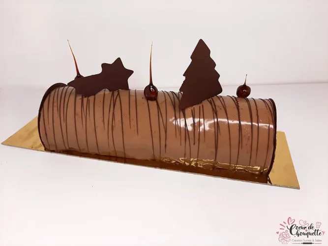 Entremet bûche chocolat caramel