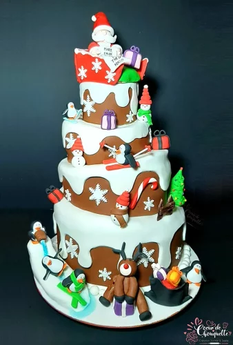 Gâteau pâte à sucre Noel