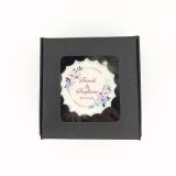 Boîte de 3 meringues personnalisées - noire - Mariage - rose et bleu 1