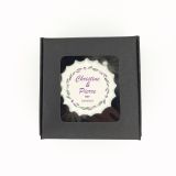 Boîte de 3 meringues personnalisées - noire - Mariage - violet et vert 1