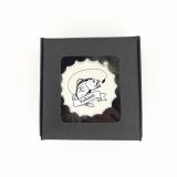 Boîte de 3 meringues personnalisées - noire (pêcheur + prénom)