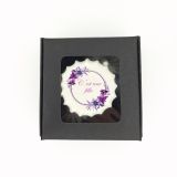 Boîte de 3 meringues personnalisées - noire - C'est une fille - rose