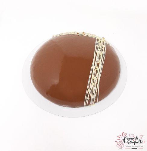 Entremet chocolat, caramel, fleur de sel