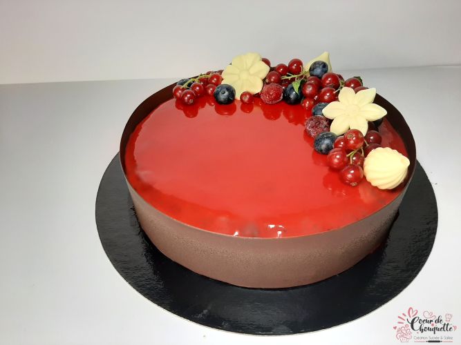 Entremet framboise chocolat Christophe F