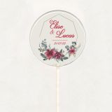 Sucette personnalisée - Mariage - bordeaux et vert 1