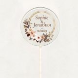 Sucette personnalisée - Mariage - marron et doré 1