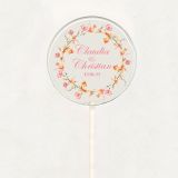 Sucette personnalisée - Mariage - orange et rose 1