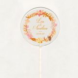 Sucette personnalisée - Mariage - orange et rose 2