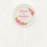 Sucette personnalisée - Mariage - rose et vert 2