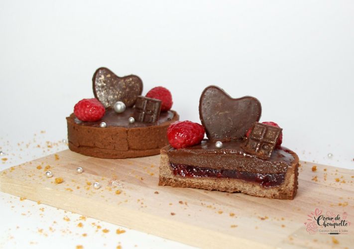 Tartelettes cacao framboises chocolat