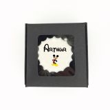 Boîte de 3 meringues personnalisées - noire (mickey1)