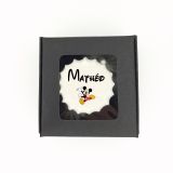 Boîte de 3 meringues personnalisées - noire (mickey2)