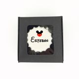 Boîte de 3 meringues personnalisées - noire (mickey3)
