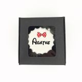 Boîte de 3 meringues personnalisées - noire (minnie4)