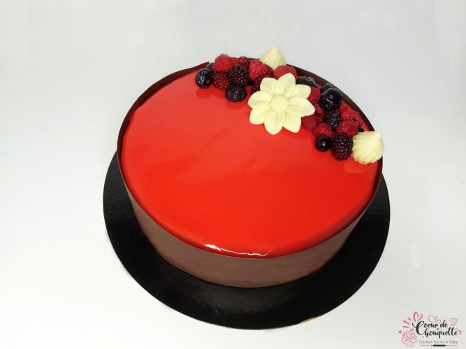 Entremet framboise chocolat Christophe F 1