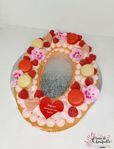 Number cake framboise vanille