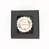 Boîte de 3 meringues personnalisées - noire - EVJF - rose et vert 1