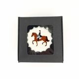 Boîte de 3 meringues personnalisées - noire - Equitation - dressage