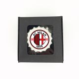 Boîte de 3 meringues personnalisées - noire - Foot - AC Milan