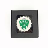 Boîte de 3 meringues personnalisées - noire - Foot - AS Saint-Etienne