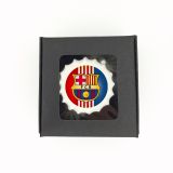 Boîte de 3 meringues personnalisées - noire - Foot - Barcelone