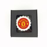 Boîte de 3 meringues personnalisées - noire - Foot - Manchester United