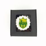 Boîte de 3 meringues personnalisées - noire - Foot - Nantes