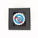 Boîte de 3 meringues personnalisées - noire - Foot - RC Strasbourg