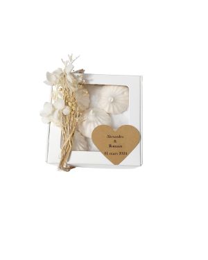 Boîte de meringues personnalisable – champêtre – cœur