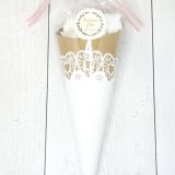Cône de meringues -dentelle 1 - rose