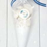 Cône de meringues - dentelle - bleu