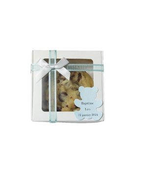 Boîte de cookie personnalisable – ruban – ourson