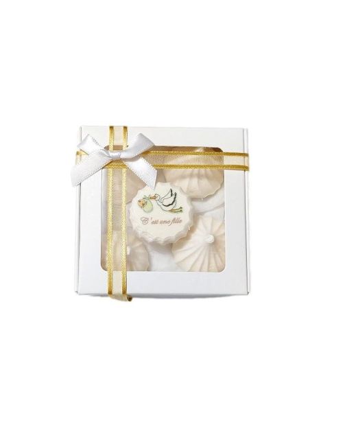 Boîte de meringues personnalisable – ruban