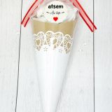 Cône de meringue dentelle 1 - école - personnalisables - atsem au top