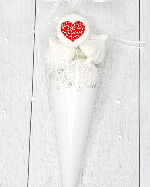 Cône de meringues – dentelle – fête des mères