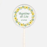 Sucette personnalisée - Baptême - jaune et vert 1