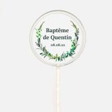 Sucette personnalisée - Baptême - vert et bleu 1