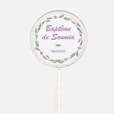 Sucette personnalisée - Baptême - violet et vert 1