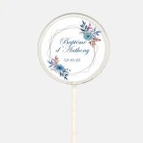 Sucette personnalisée - Baptême - bleu et violet 1